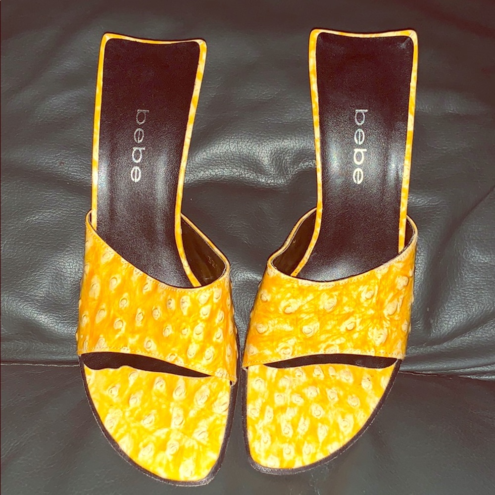 bebe leather sole heels